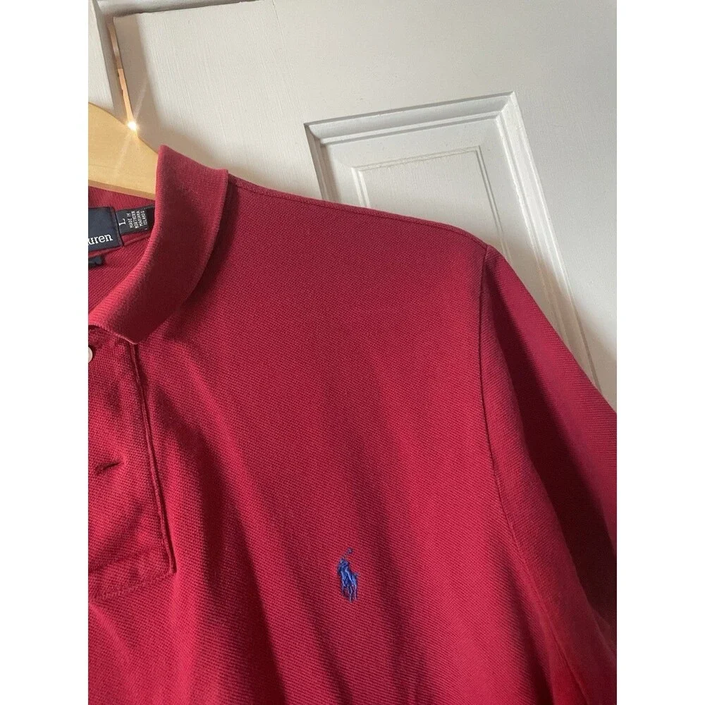 Vintage Polo Ralph Lauren Custom Fit Polo Shirt Big Pony Y2K Red Men’s Size L